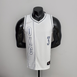 75th Anniversary 2202 Season Oklahoma City Thunder PAUL#3 City Edition White NBA Jersey