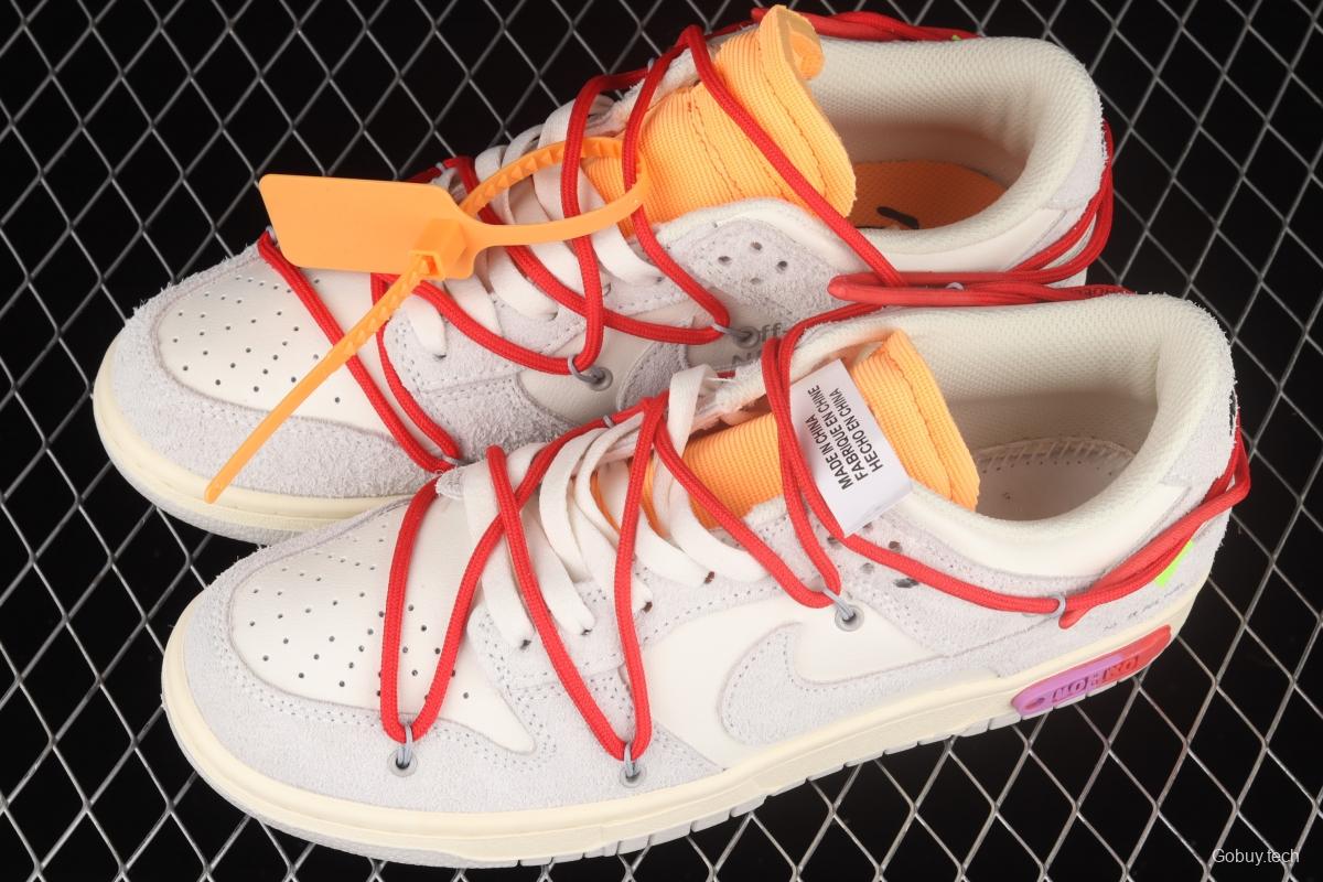 OFF-White x NIKE DUNK Low OW suede SB buckle rebound fashion casual board shoes DM0950-103