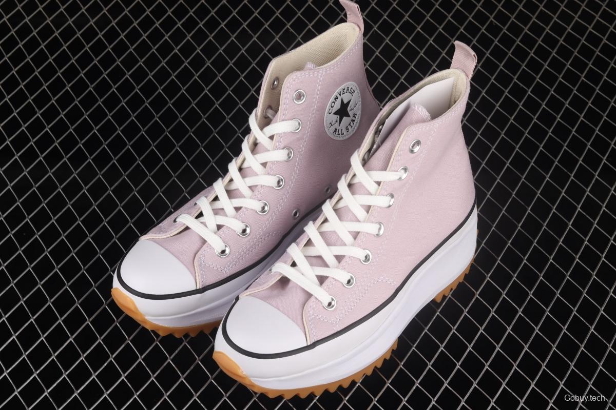 Converse Run Star Hike Converse pink raw rubber heightened thick sole shoes 171668C