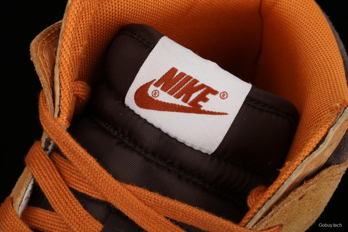 NIKE SB DUNK Hight Dark Russet dirty orange high-top leisure sports skateboard shoes DD1401-200