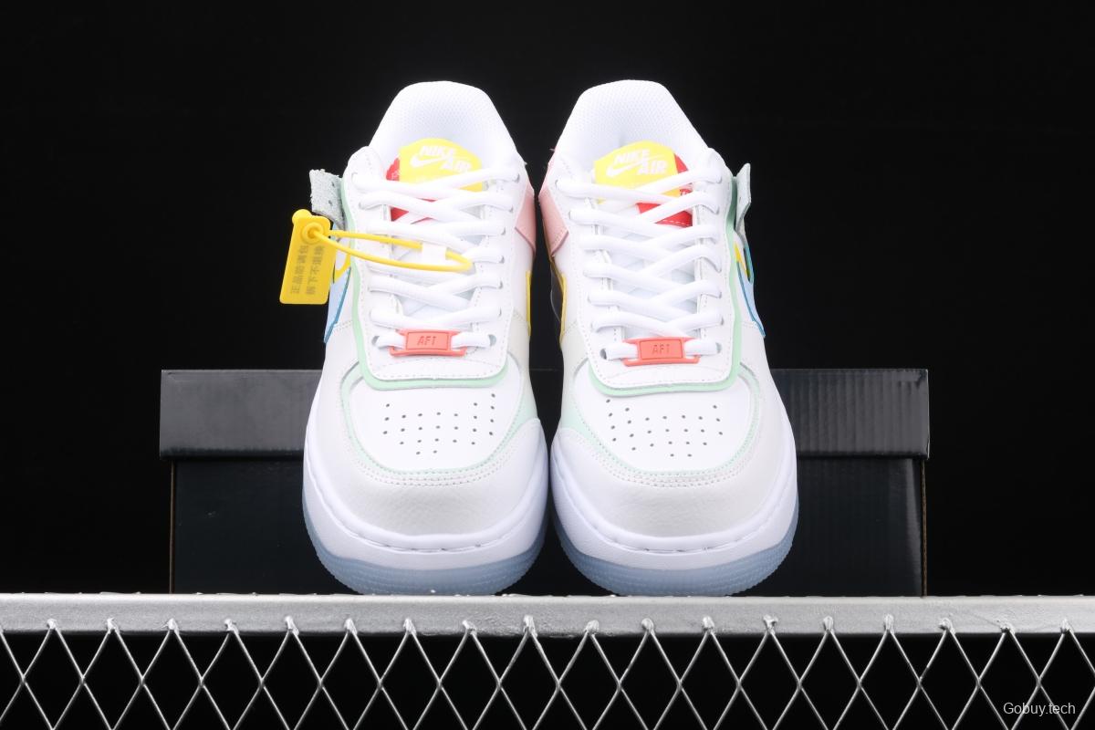 NIKE Air Force 1 ShAdidasow light weight heightened low-top board shoes CW2630-141,