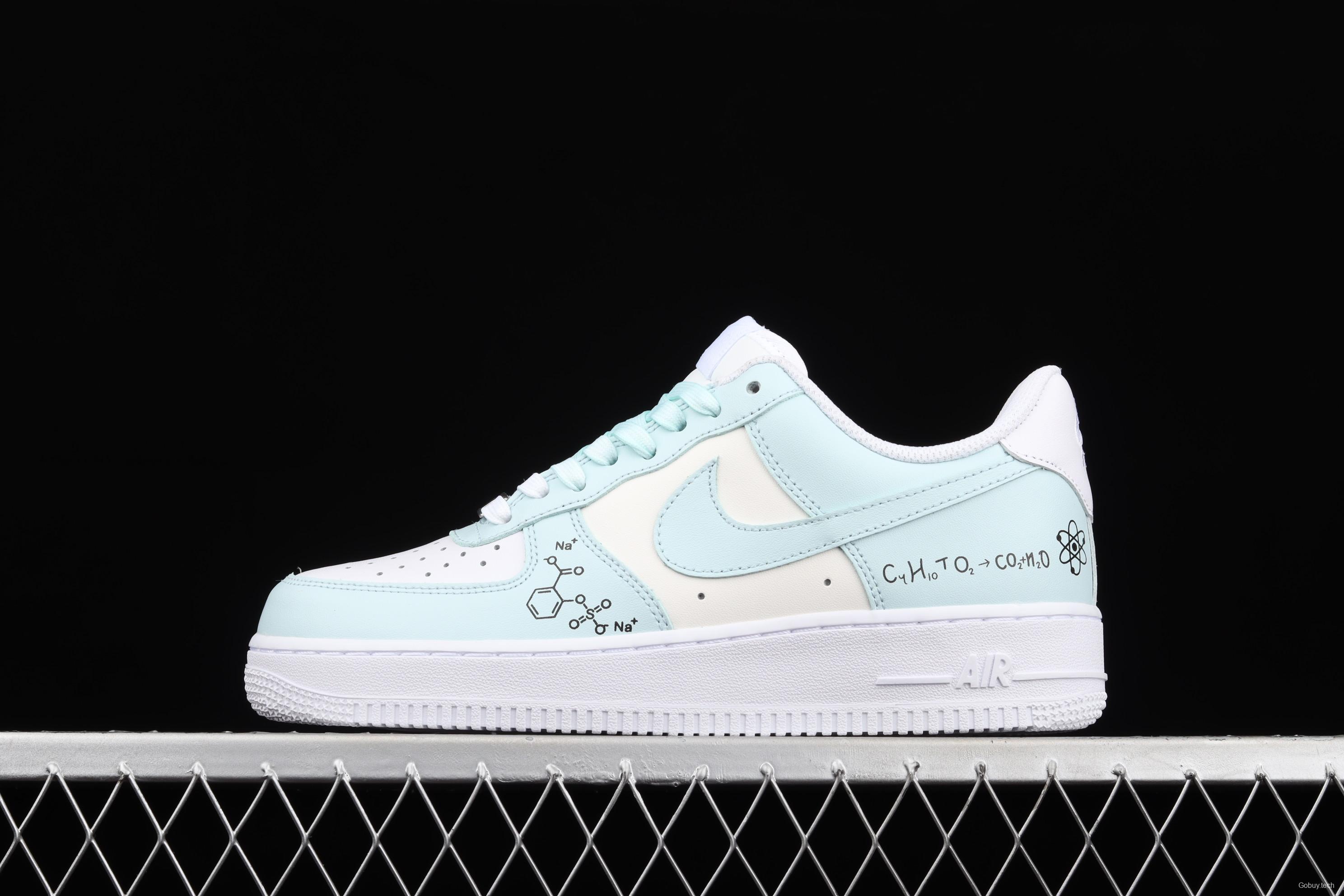 NIKE Air Force 11607 Low Quadratic theme Chemical Formula Color matching low-top casual board shoes CW2288-303