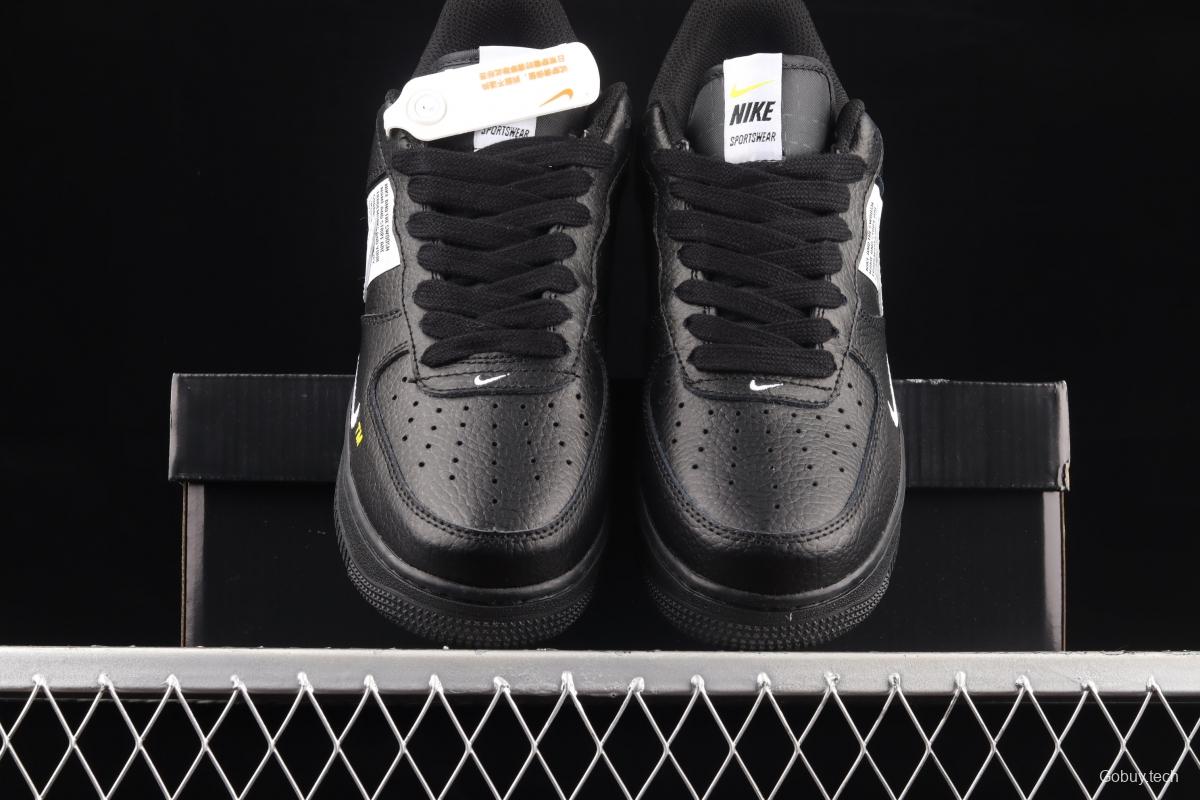 NIKE Air Force 1 Low black and white simple edition OW letter low top casual board shoes AJ7747-001