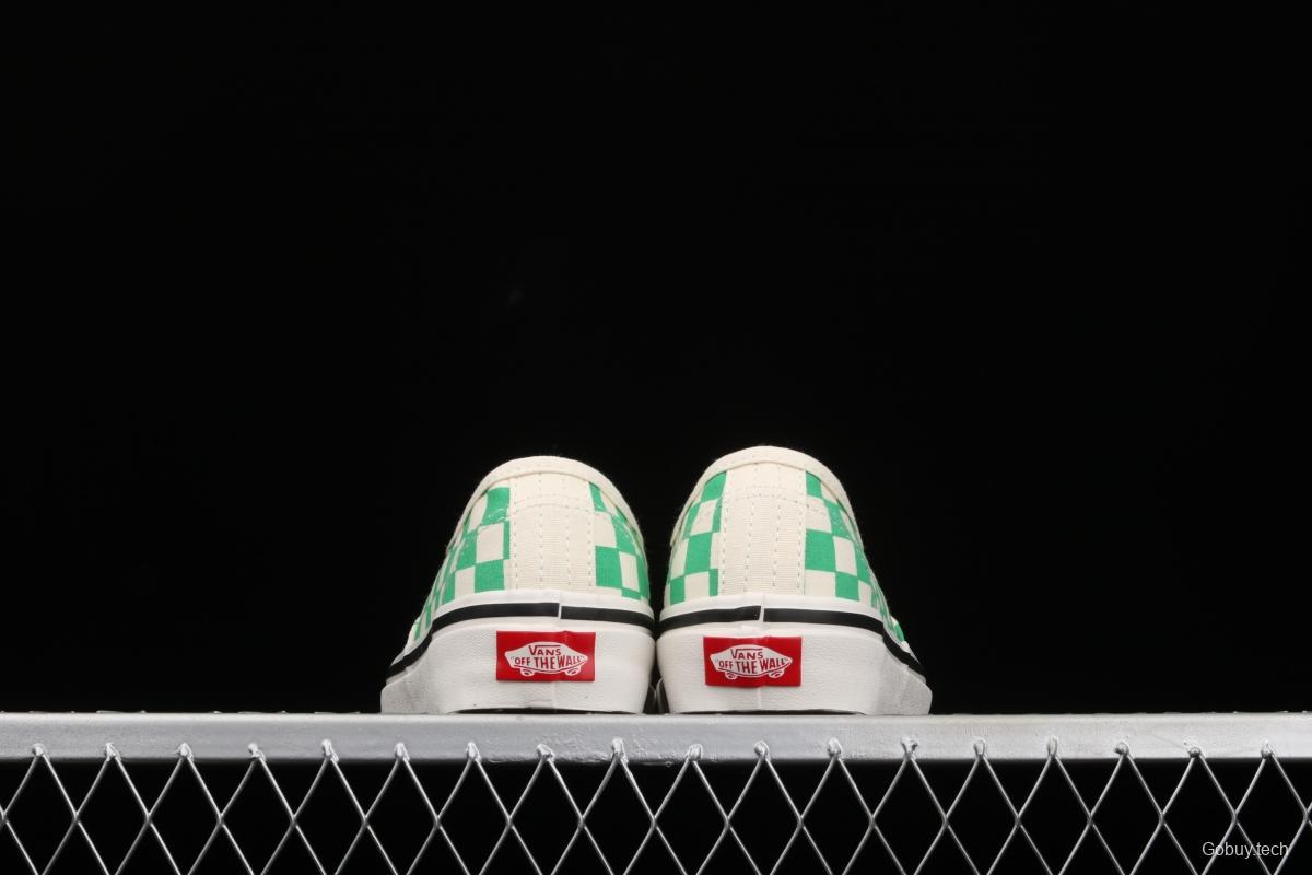 Vans Authentic classic Anaheim milk green checkerboard 4-hole low-side high-end vulcanized skateboard shoes VN0A54F241H