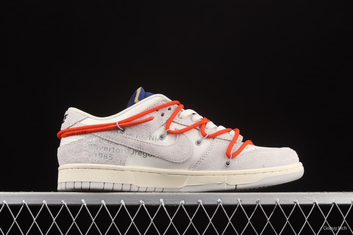 OFF-White x NIKE DUNK Low 12 of 50 OW suede SB buckle rebound fashion casual board shoes DJ0950-110