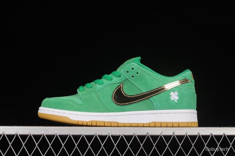 NIKE SB DUNK Low Pro Green Gold SB Buckle Backboard Fashion Casual Sneakers BQ6817-303