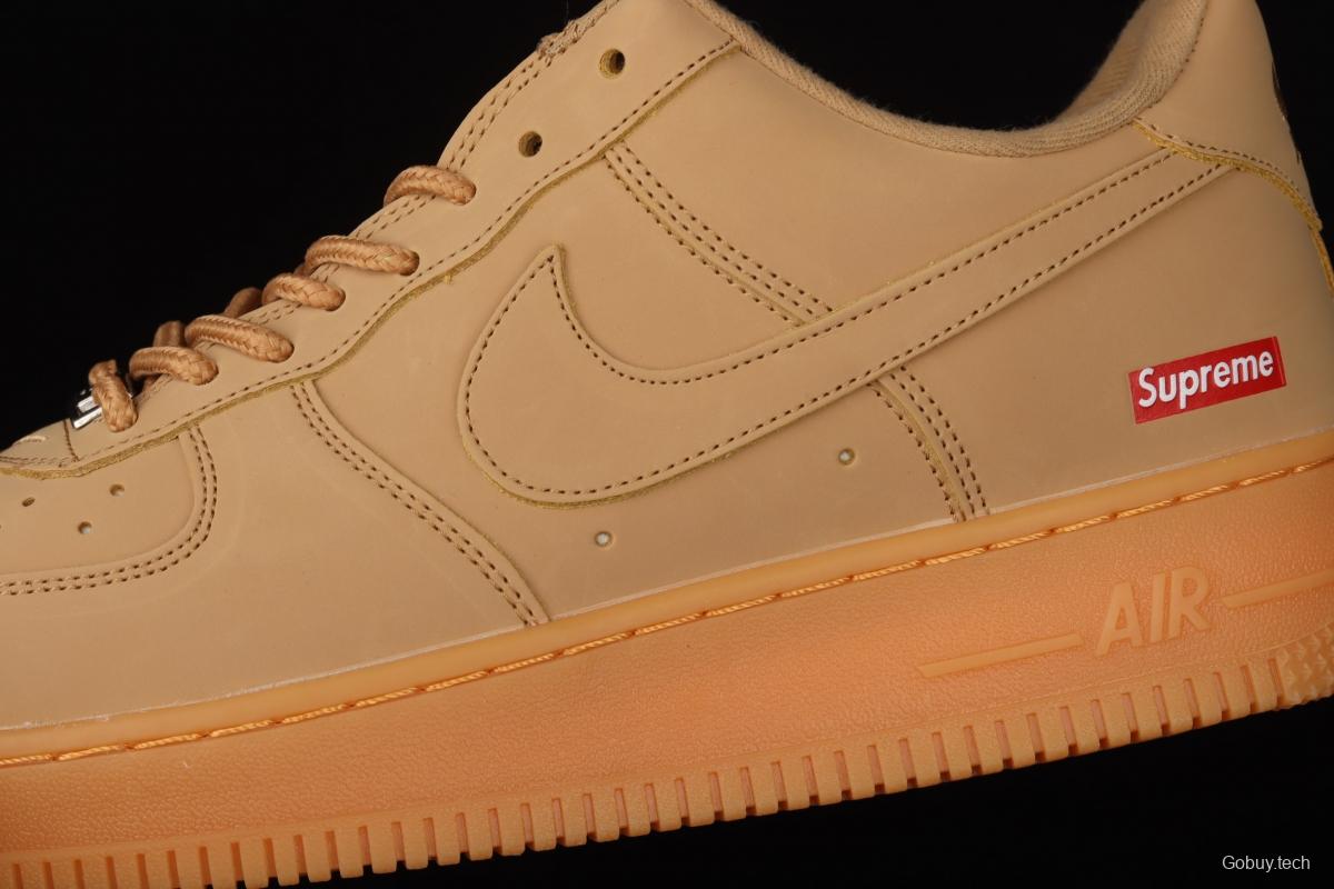 Supreme x NIKE Air Force 1 Low AF1 co-branded wheat color low-top casual board shoes DN1555-200