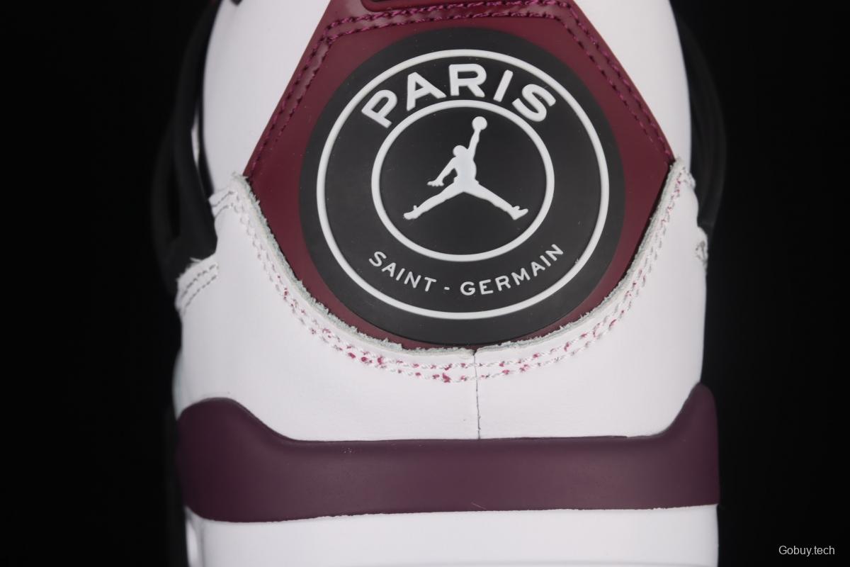 Air Jordan 4 Retro PSG Greater Paris True header layer White and Purple Red Paris Saint-Germain Co-signed CZ5624-100