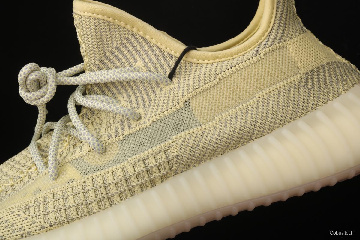 Adidas Yeezy 350 Boost V2 FV3255 Darth Coconut 350 second generation hollowed-out silk yellow star matching BASF popcorn