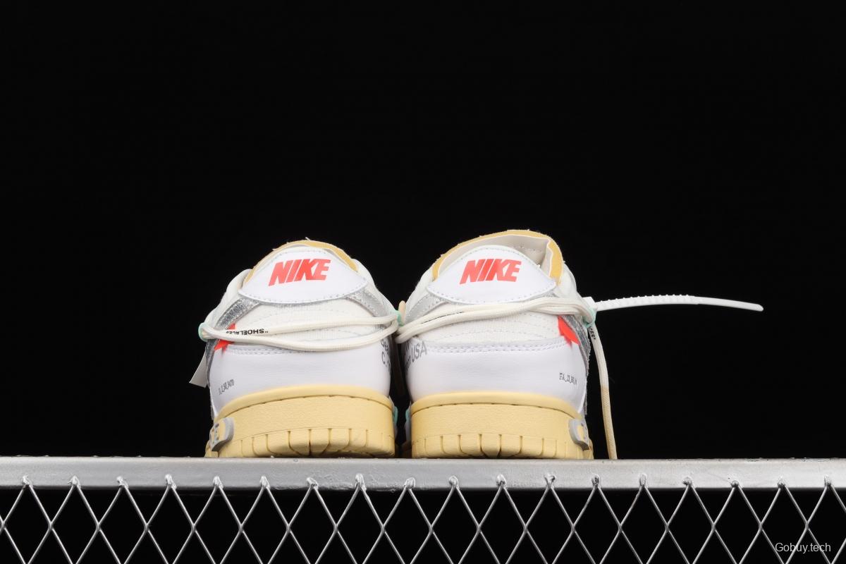 OFF-White x NIKE DUNK Low 04 of 50 OW white gray leisure sports skateboard shoes DM1602-127,