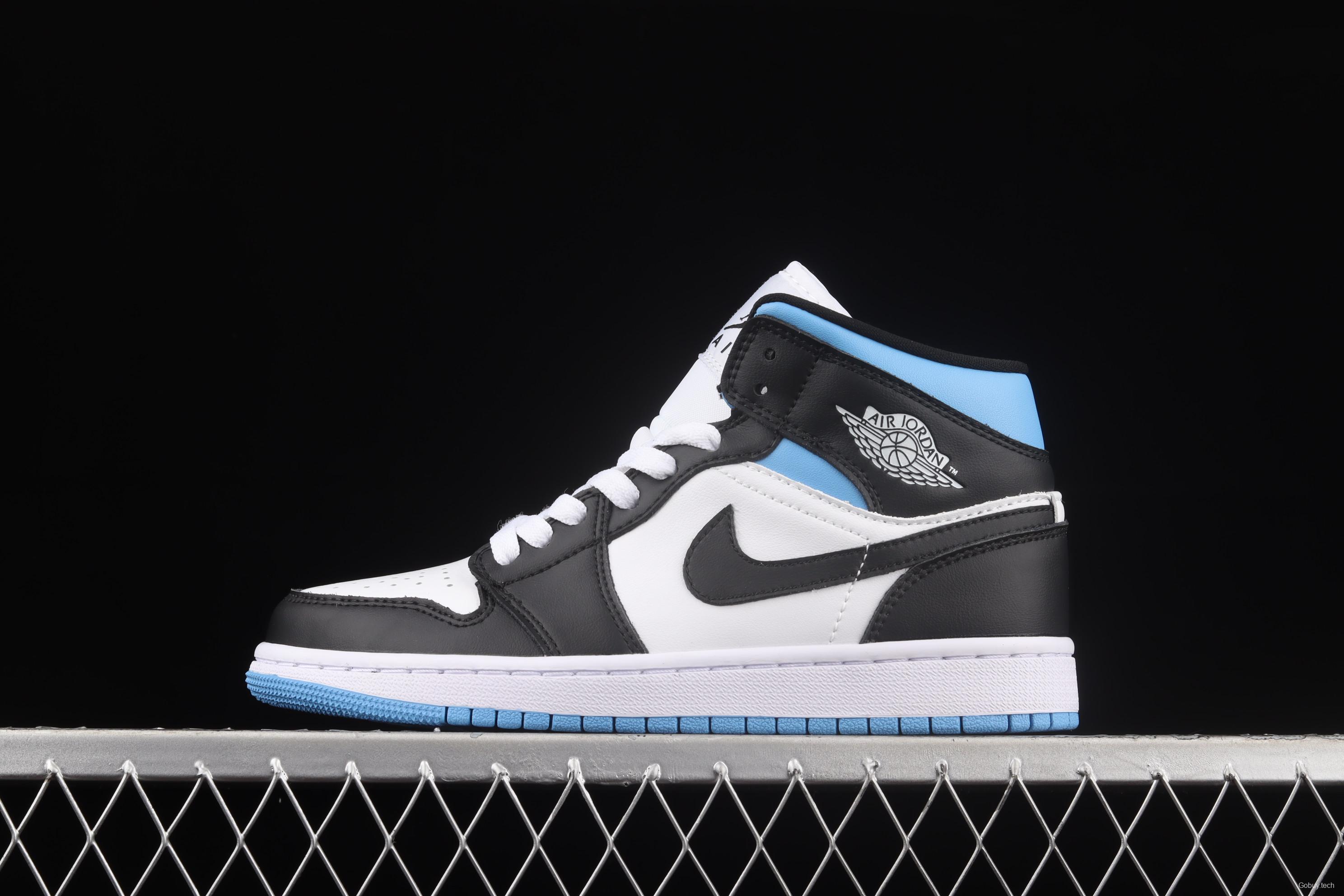 Air Jordan 1 Mid SE black, white and blue BQ6472-102