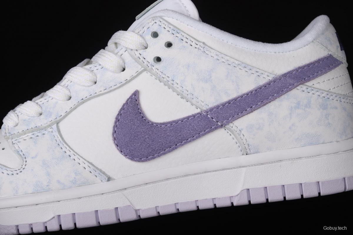 NIKE SB DUNK Low Prm white light purple color SB buckle rebound fashion leisure board shoes DM9467-500