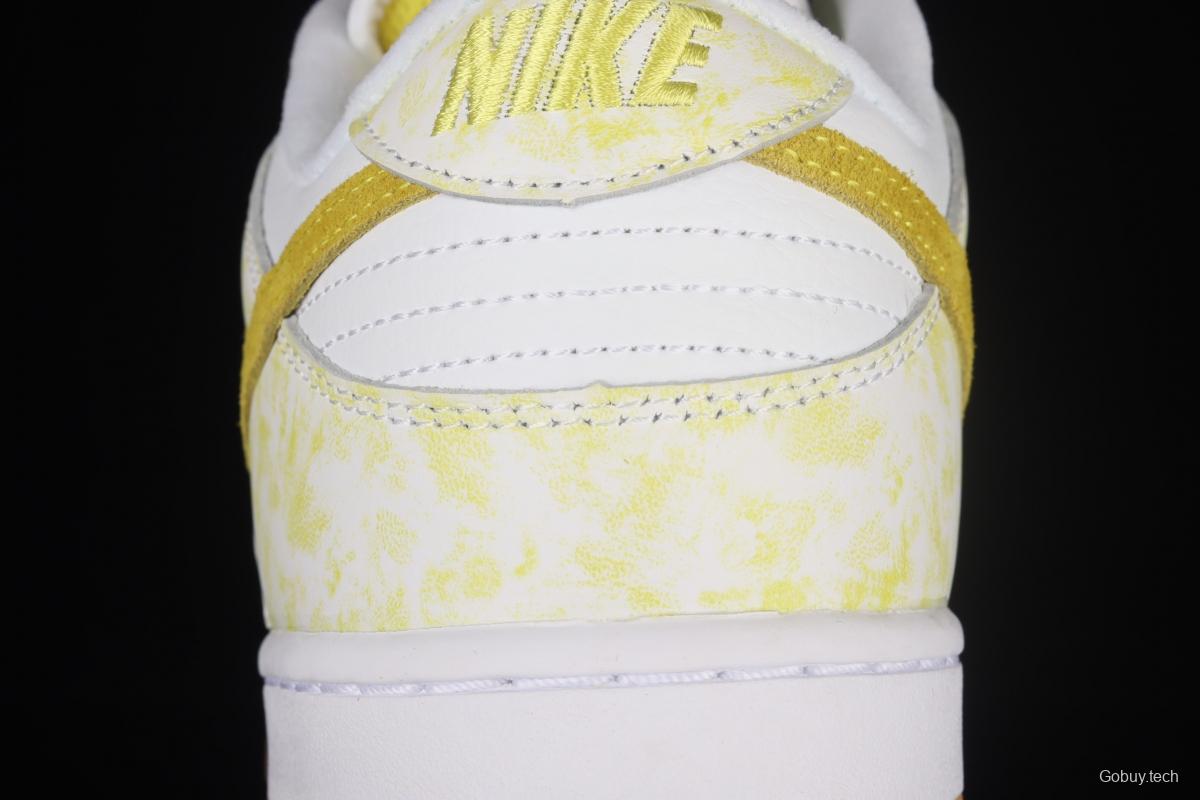 NIKE SB DUNK Low Prm yellow and white color SB buckle rebound fashion leisure board shoes DM9467-700