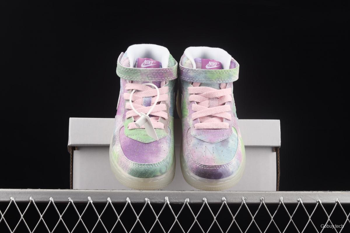 NIKE Air Force 1: 07 Mid WB dazzling ribbon lamp state size Kids 314197-8700