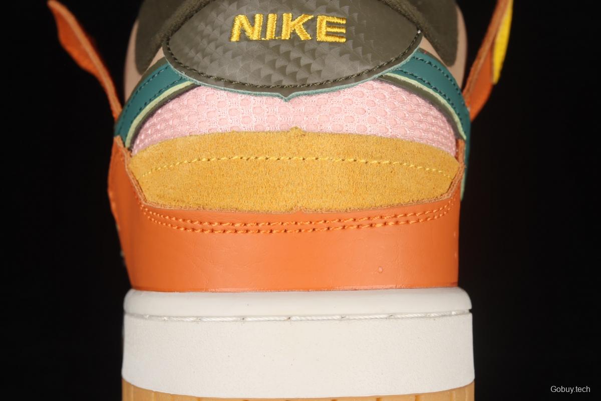 NIKE DUNK Scrap color stitching and stitching strange dazzling color low-top casual board shoes DB0500-200