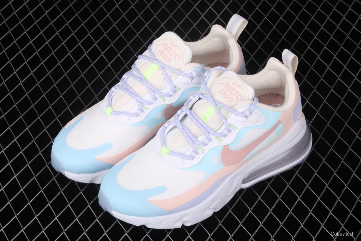 NIKE Air Max 270React new high frequency mesh function half palm air cushion running shoes CQ4805-146,