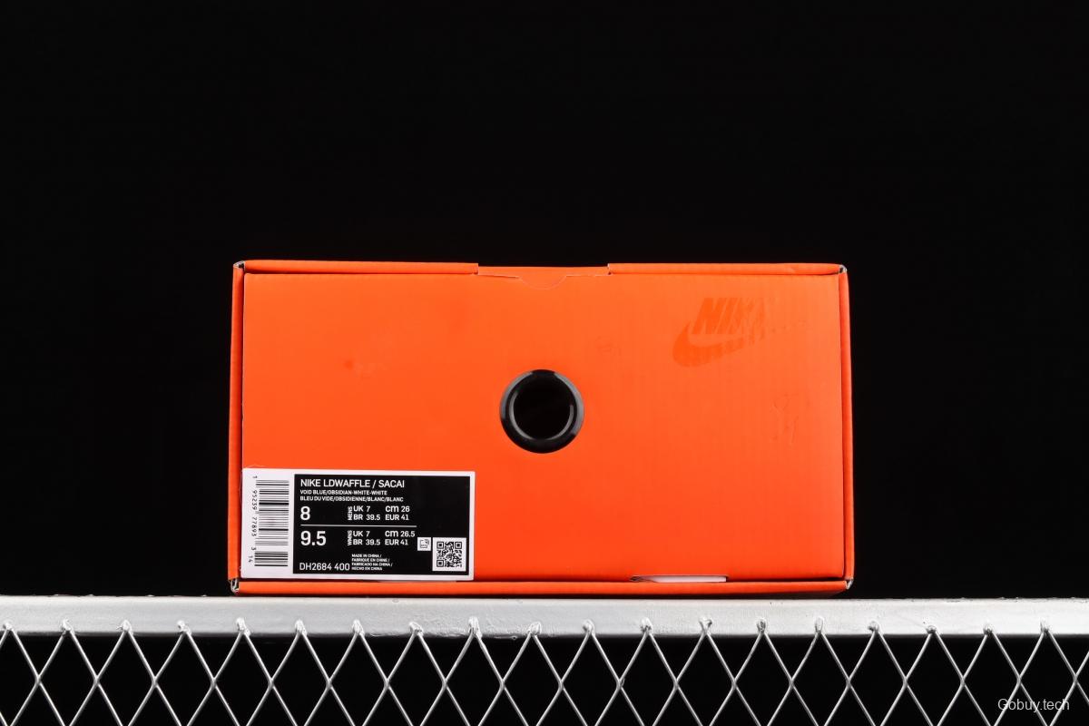 Fragment Design x Sacai x NIKE LDWaffle co-named overlapping design avant-garde waffle deformable leisure jogging shoes DH2684-400
