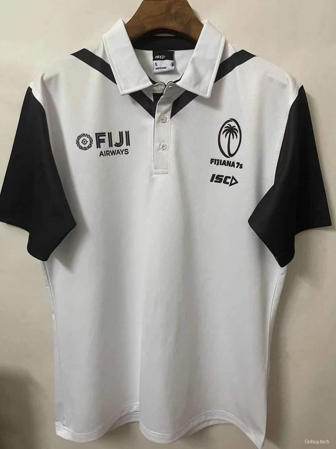 Fiji Airways Mens Sevens Performance Rugby Polo - White