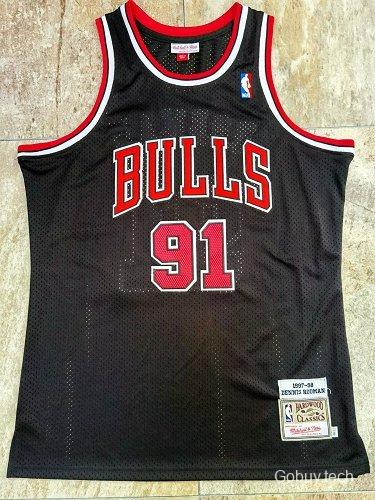 Men's Dennis Rodman Black Retro Classic Team Jersey