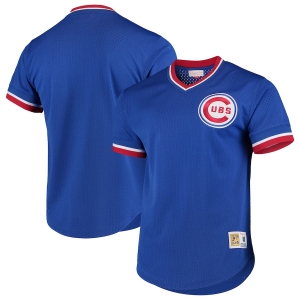 Men's Royal Cooperstown Collection Mesh Primary Logo V-Neck Throwback Jersey