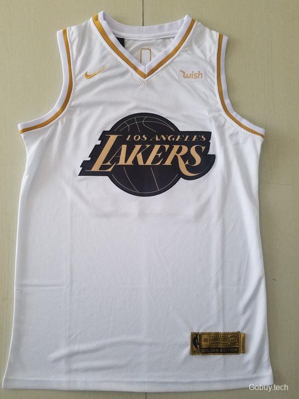 LeBron James 23 White Golden Edition Jersey