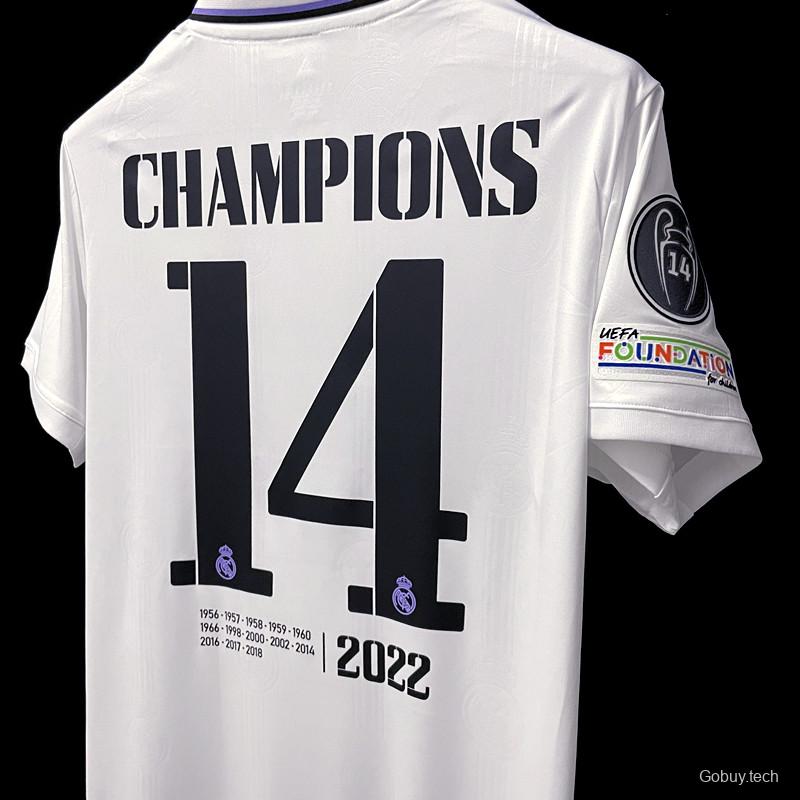 22/23 Real Madrid Home 14 Champions League Winner Soccer Jersey