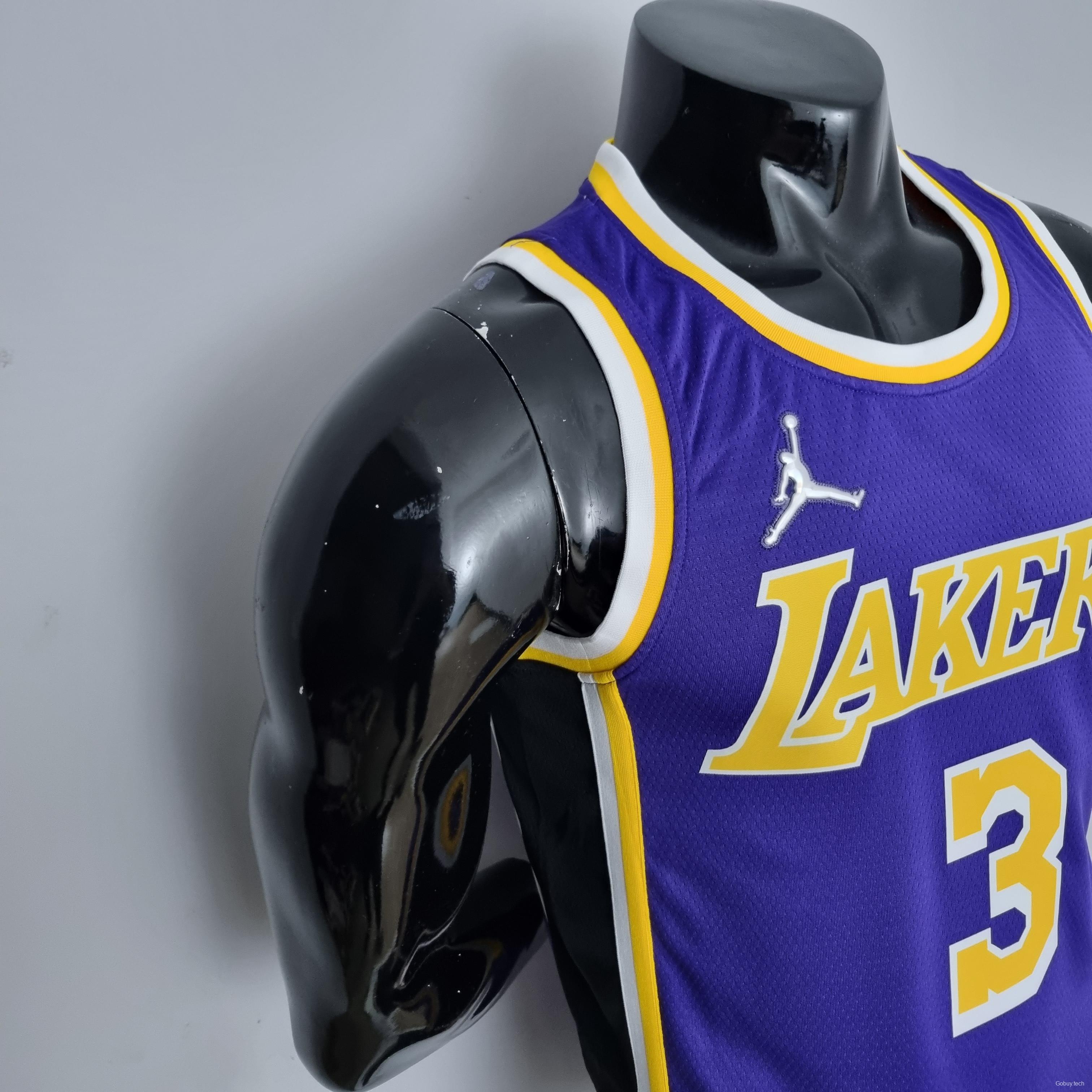 75th Anniversary Davis #3 Los Angeles Lakers Jordan Purple NBA Jersey