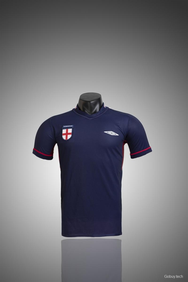 Retro 2002 England Away Reversible (Red/Navy) Soccer Jersey