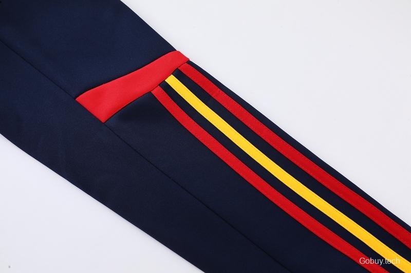 2022 Spain Navy Full Zipper Tracksuit