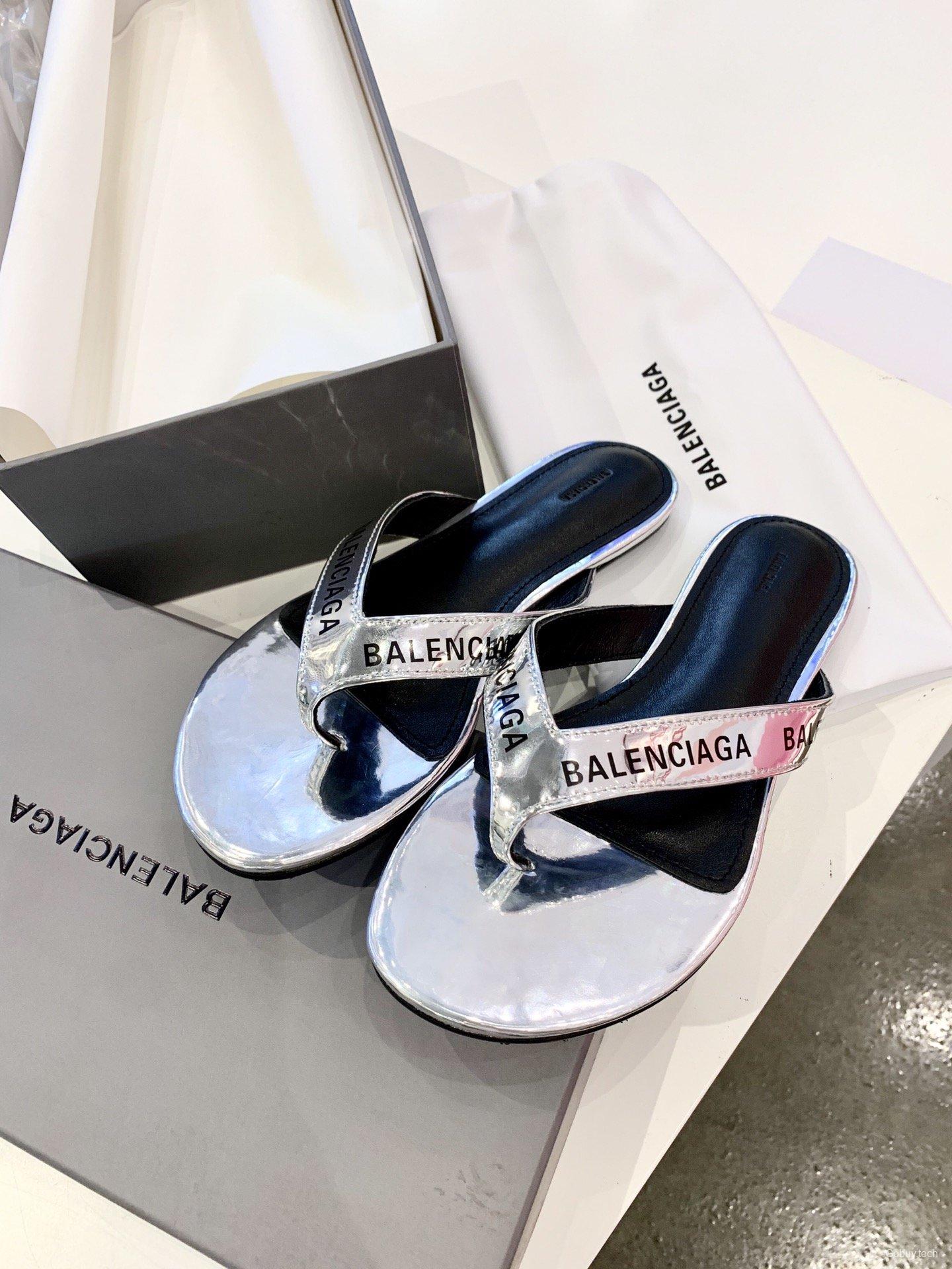 3 Color Men/Women Balenciaga Slipper White/Black/Silver