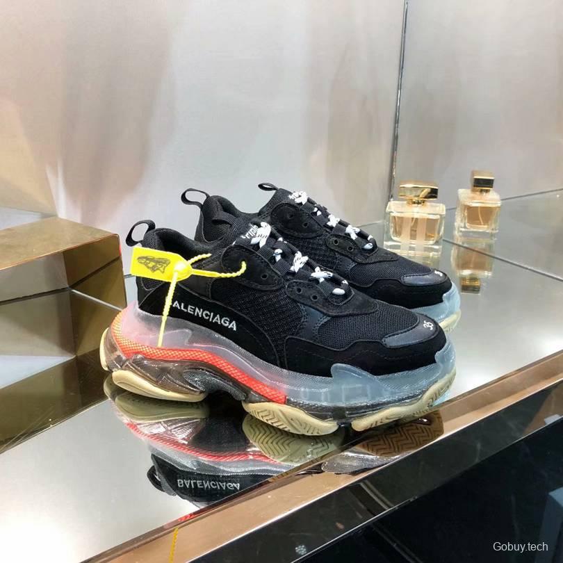 Men/Women Balenciaga Triple S MutiColor Clear Sole Black Sneaker Item 6380400