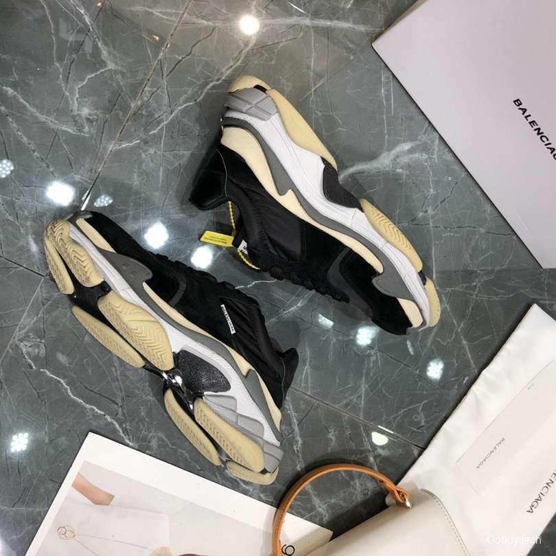 Men/Women Balenciaga Triple S Sneaker Black/Blue Sole Item 6380340