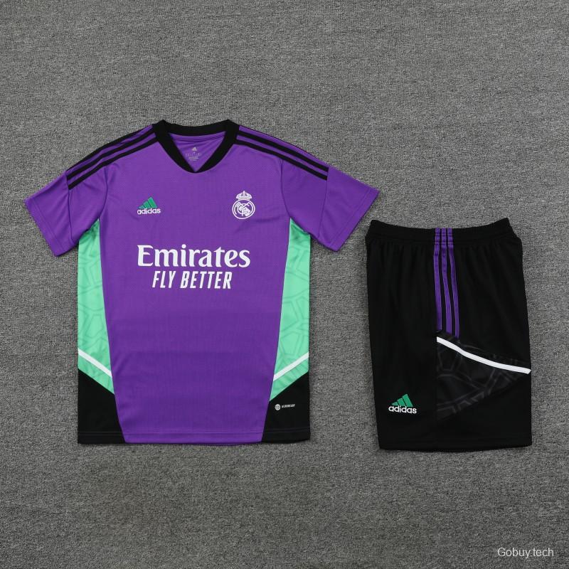 23-24 Real Madrid Purple Short Sleeve+Shorts