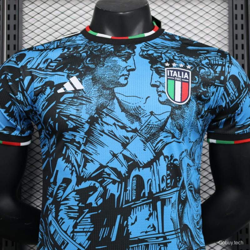 Player Version 2023 Italy Special Blue Black Jersey