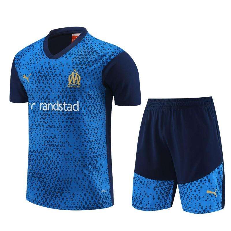 23 24 Olympique Marseille Blue Short Sleeve+Shorts