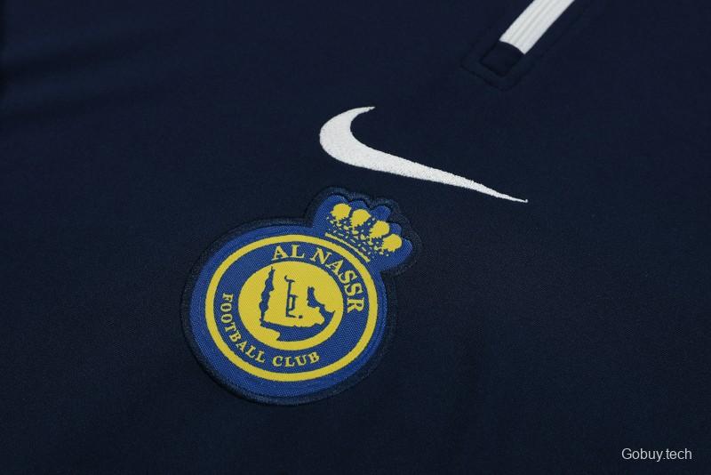 23/24 Al-Nassr Black/Blue Half Zipper Jacket +Pants