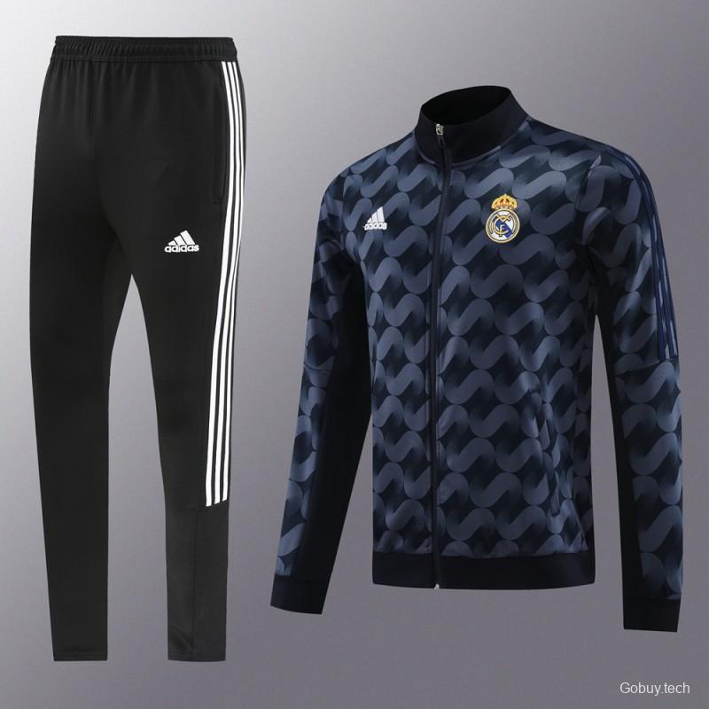 23/24 Real Madrid Black Full Zipper Jacket+Pants