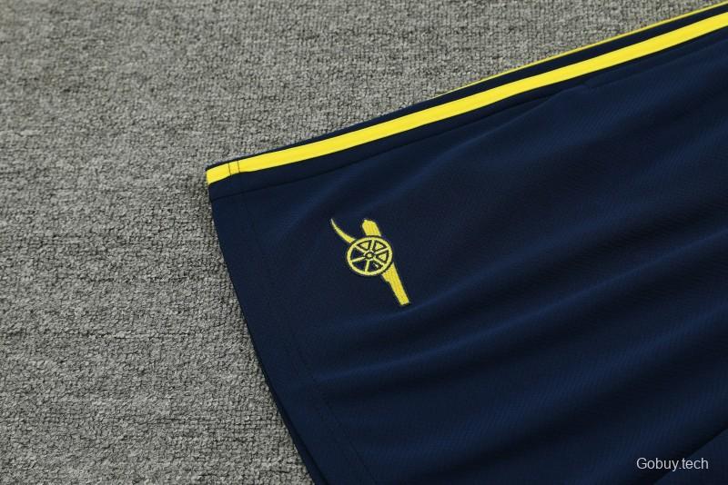 23/24 Arsenal Navy/Yellow Cotton Short Sleeve Jersey+Shorts