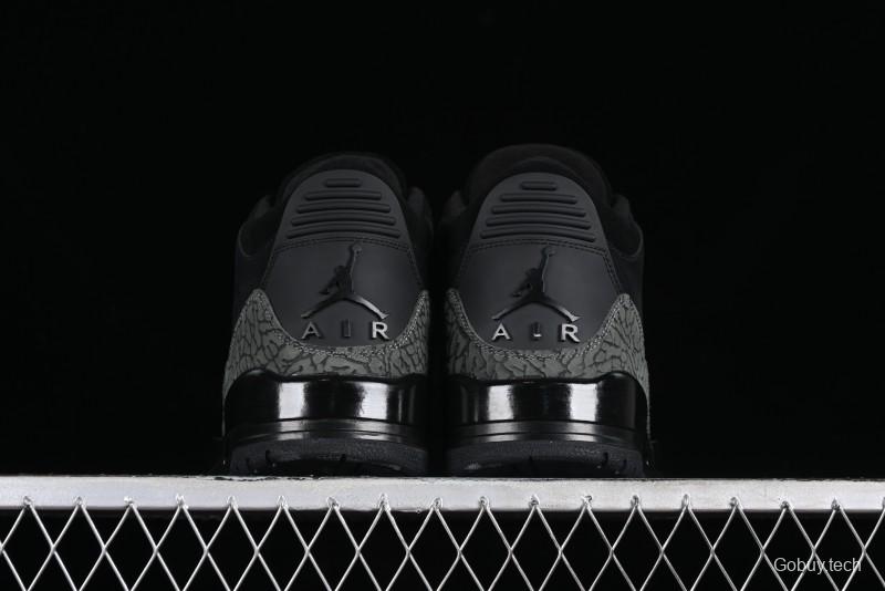 Nike Air Jordan 3 Retro Sneakers in Black with Elephant Print - CK9246-168