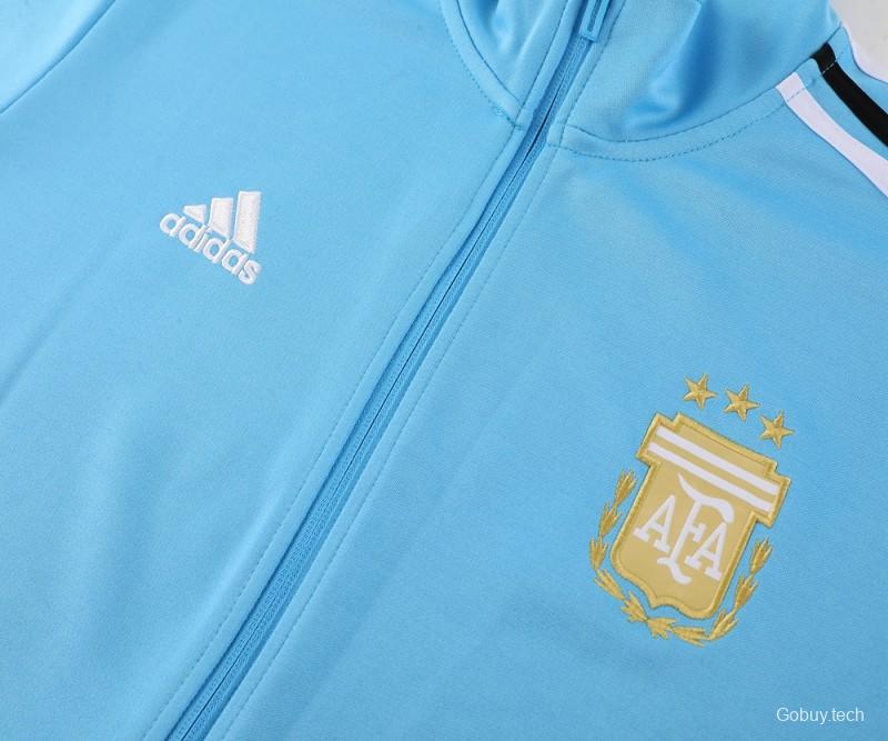 2024 Argentina Blue Full Zipper Jacket +Long Pants