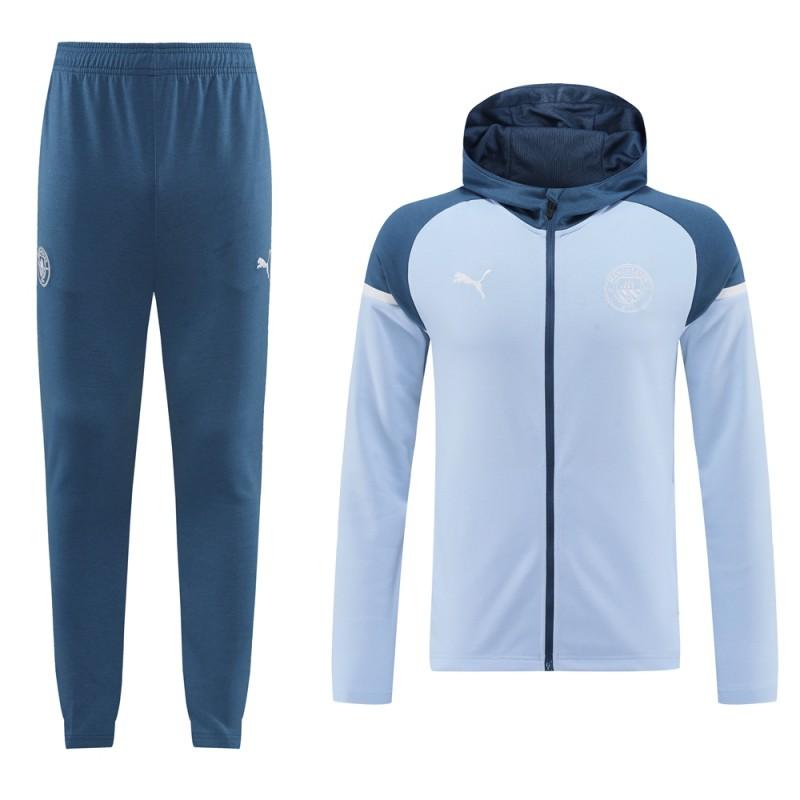 24/25 Manchester City Light Blue Hoodie Full Zipper Jacket +Long Pants