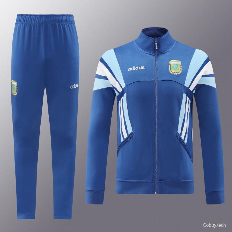 2024 Argentina Blue Full Zipper Jacket +Long Pants