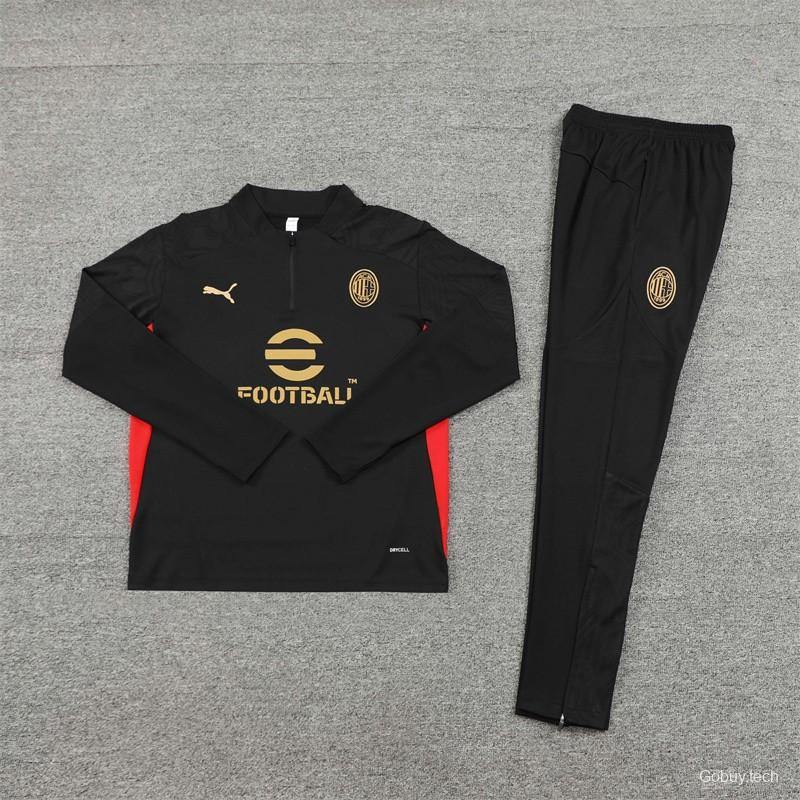 24/25 AC Milan Red Half Zipper Jacket+Long Pants