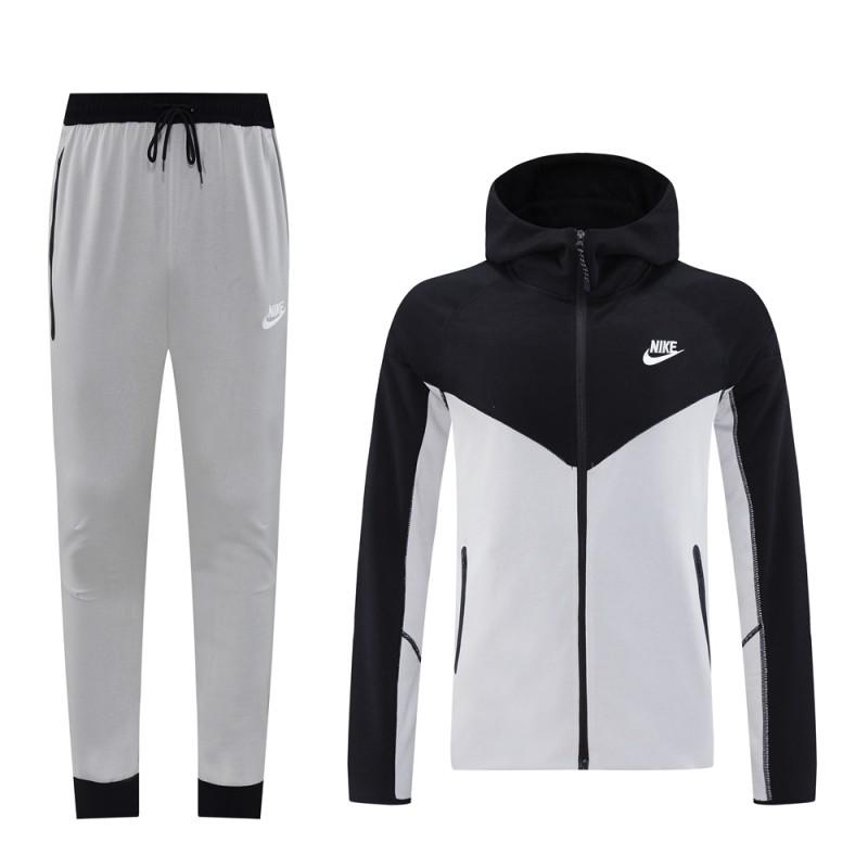 2024 NIKE Sports White/Black Full Zipper Jacket +Long Pants