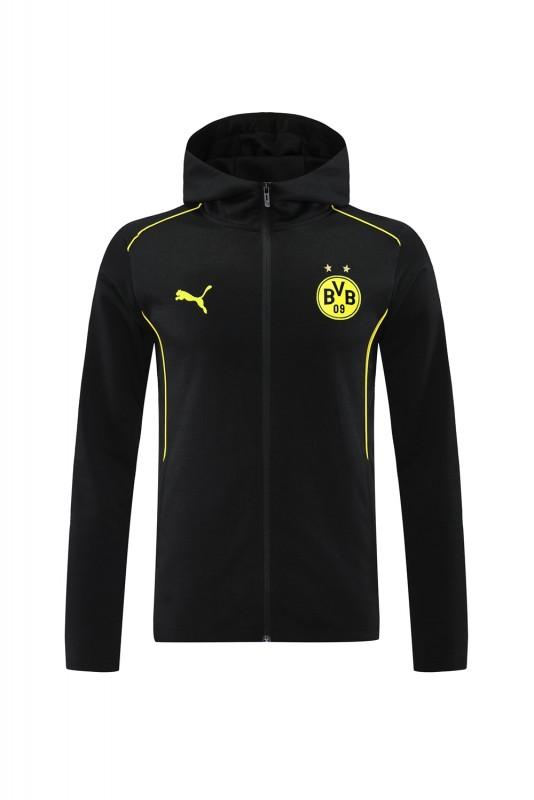 24/25 Borussia Dortmund Black Hoodie Full Zipper Jacket +Long Pants