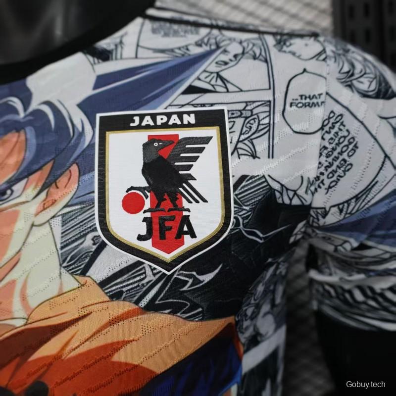 Player Version 2025 Japan White with Dragon Ball Goku Graphic Jersey