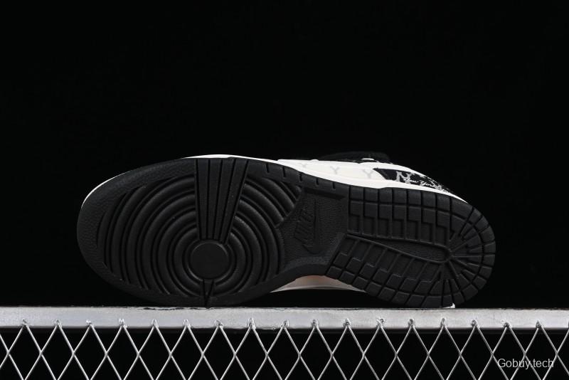 Nike SB Dunk Low MLB Strap Collaboration - Black Denim Print Anniversary Custom Low-Top Casual Sneakers - SJ2068-251