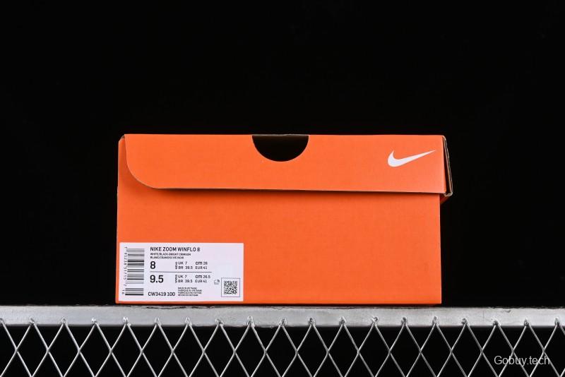 Nike Zoom Winflo 8 Breathable Mesh Running Shoes with Forefoot and Heel Zoom Air Cushion - CW3419-100