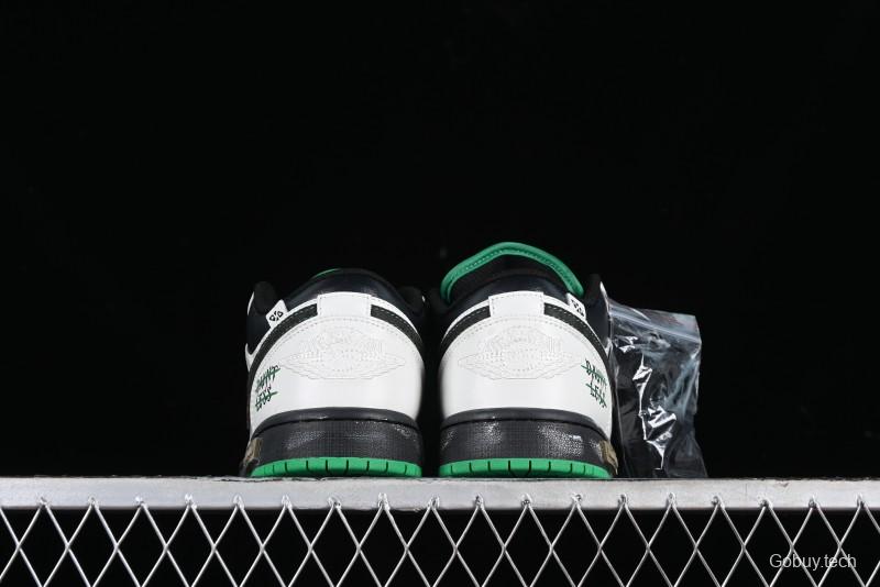 Nike Air Jordan 1 Low Retro Basketball Shoes with Panda Mischief Pioneer Rider Design - 553558-065