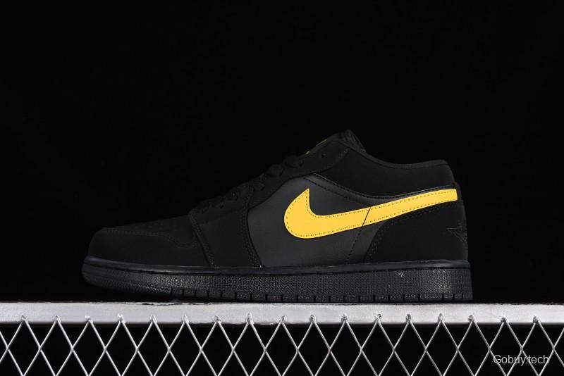 Nike Air Jordan 1 Low AJ1 Black Gold Hook Casual Sneakers - 553558-071